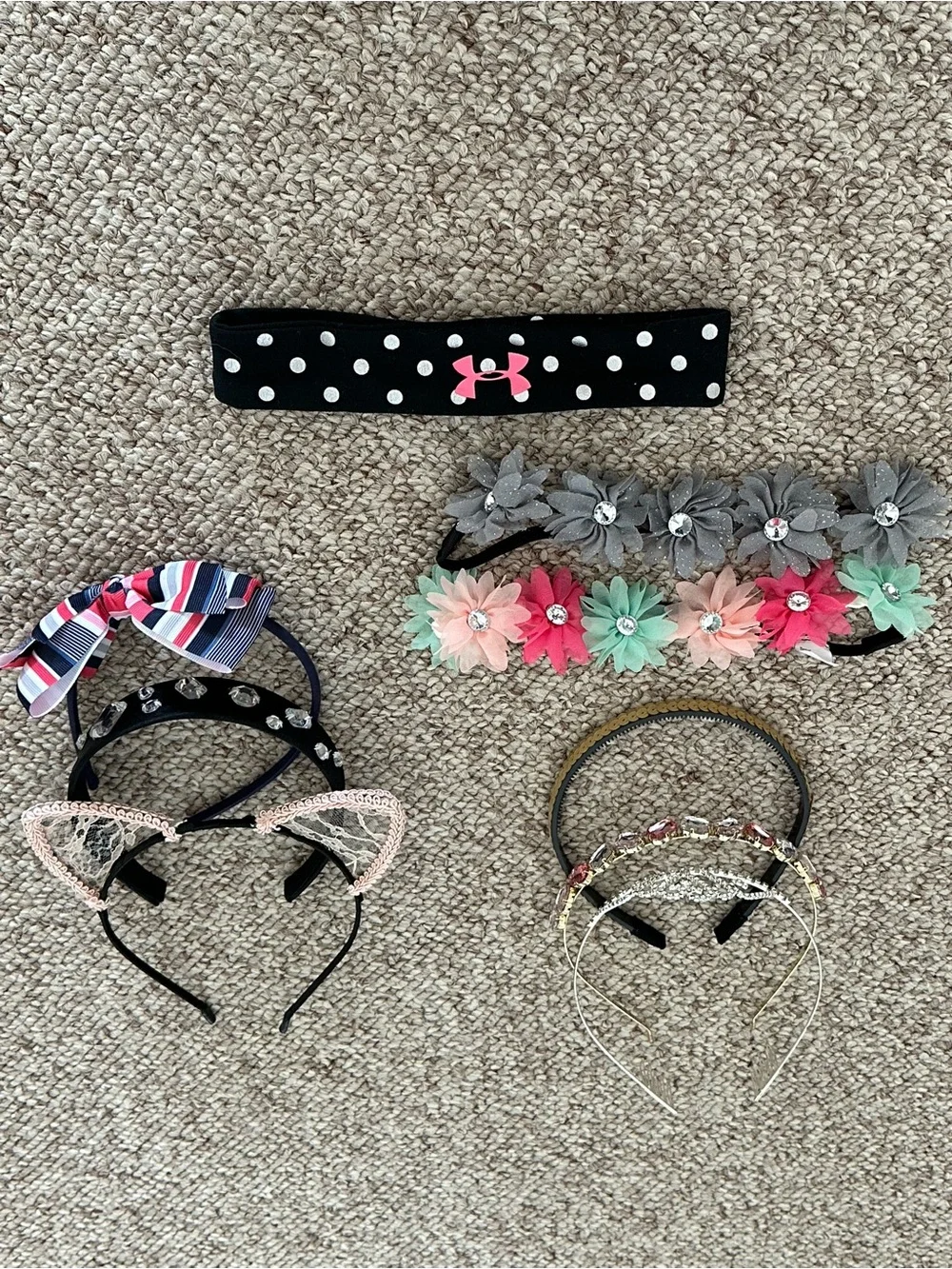 Claire's Pink, Blue, Mint & Black Girls Hair Accessory Set